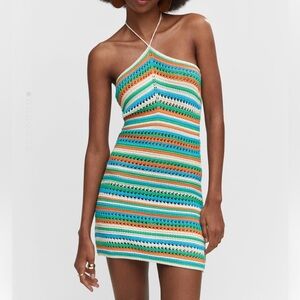 Mango crochet halter dress -*NWT*